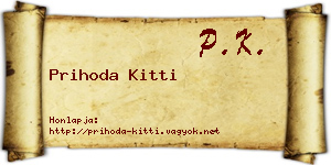 Prihoda Kitti névjegykártya